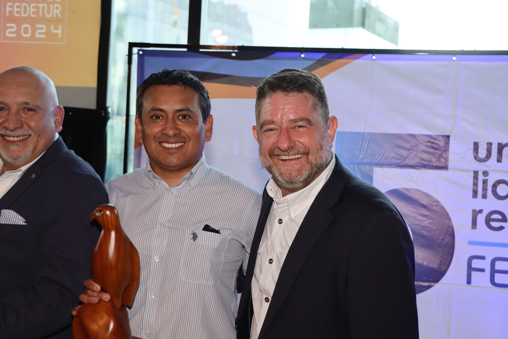 Juan López, Marketing & Sales Director of Las Torres Patagonia, and Claudio, governor of the Santiago Metropolitan Region.