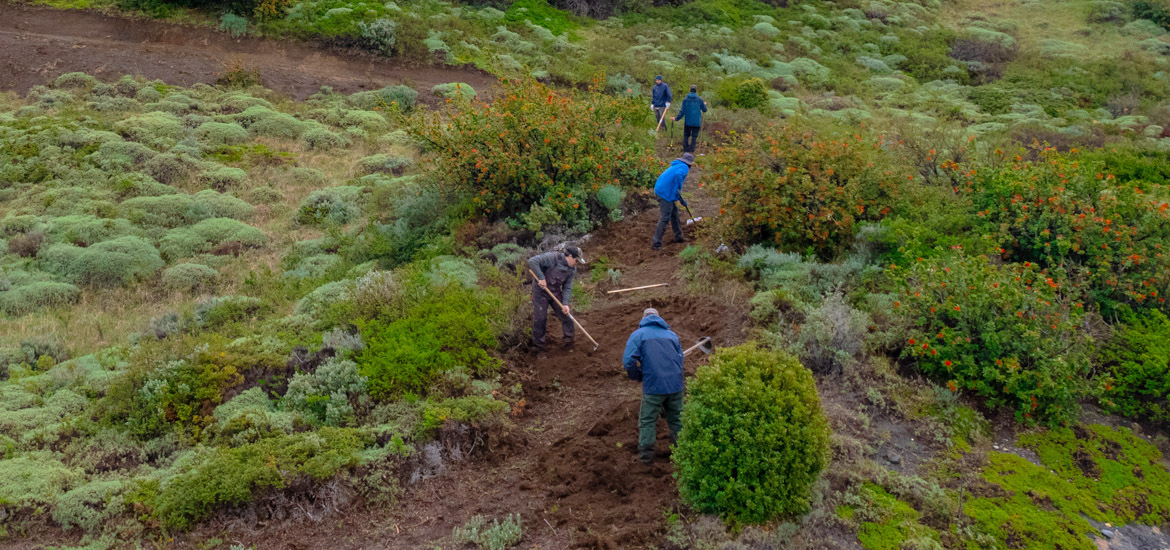 Las Torres Patagonia lidera trabajos de reconstrucción del sendero a